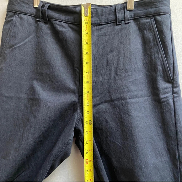 COS high waisted ankle length black cotton trousers Sz 42 - Picture 9 of 11